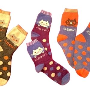 🌟 Purrrfect Cat Socks - 3 Pair 🌟
